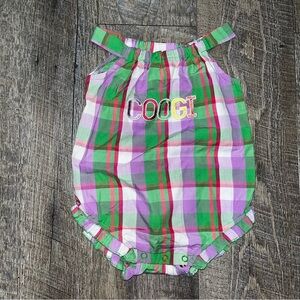 Coogi Pink/Green/Purple/White Plaid One Piece Body Suit Size: 6-9 Months‎